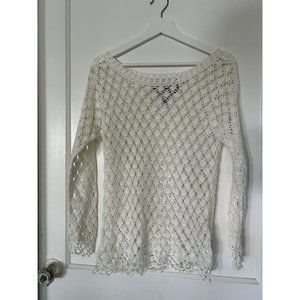 Small vintage Tiara brand white crochet sweater